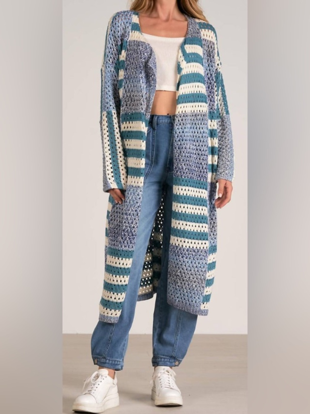Revel  - NEW- Women's Striped Duster Cardigan.